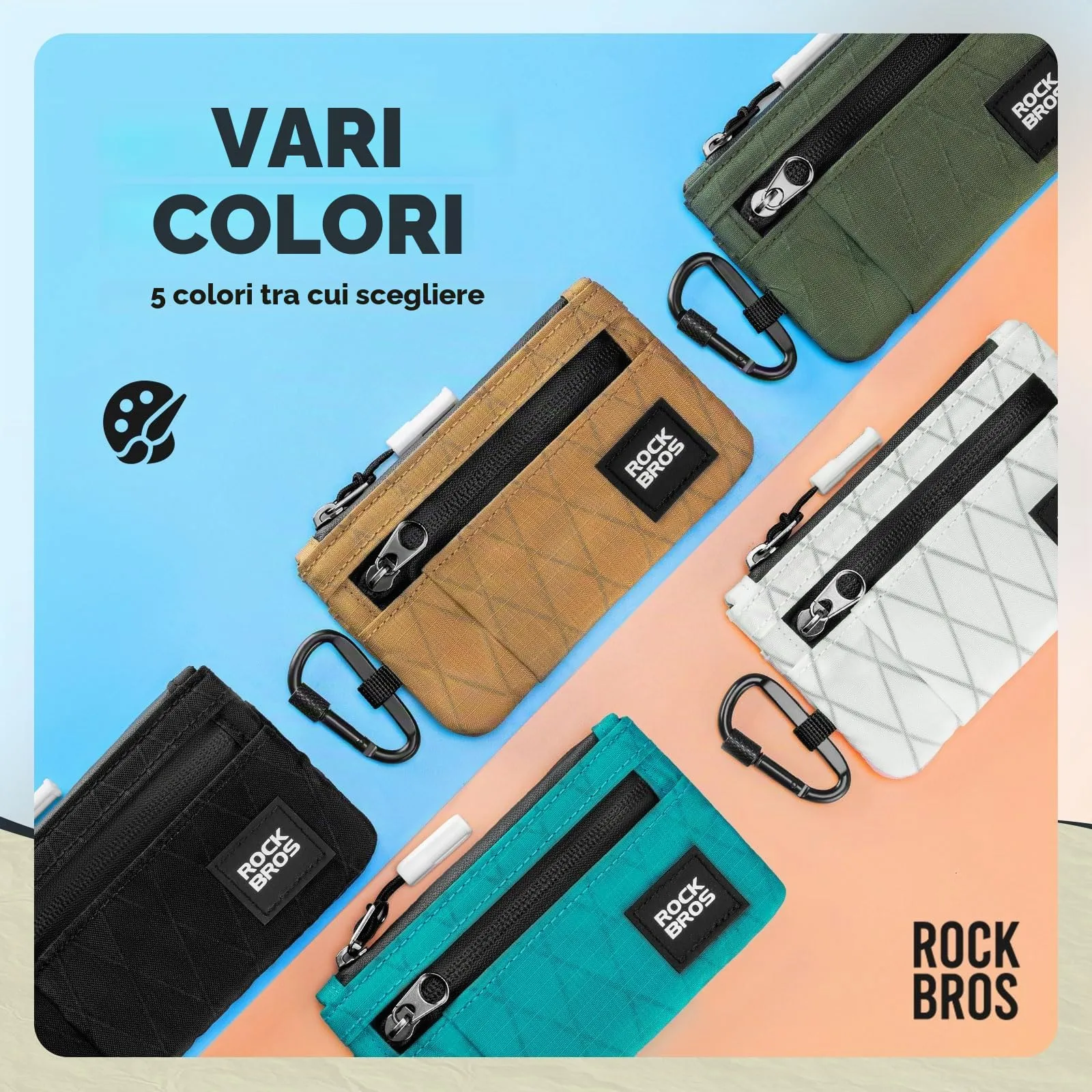 ROCKBROS Portafoglio Uomo Donna Slim, Porta Carte Credito Piccola Portatile - immagine 6