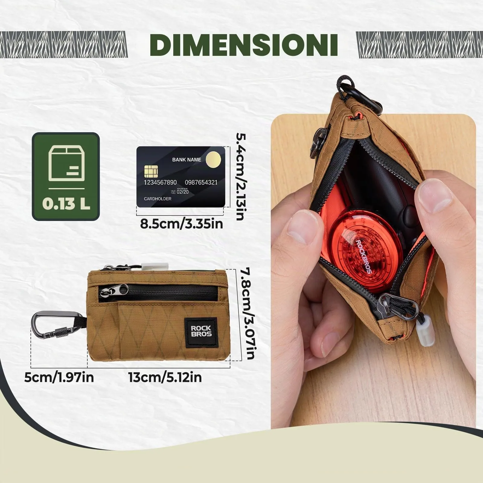 ROCKBROS Portafoglio Uomo Donna Slim, Porta Carte Credito Piccola Portatile - immagine 2