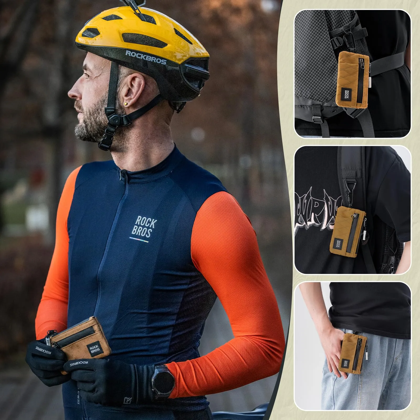 ROCKBROS Portafoglio Uomo Donna Slim, Porta Carte Credito Piccola Portatile - immagine 7