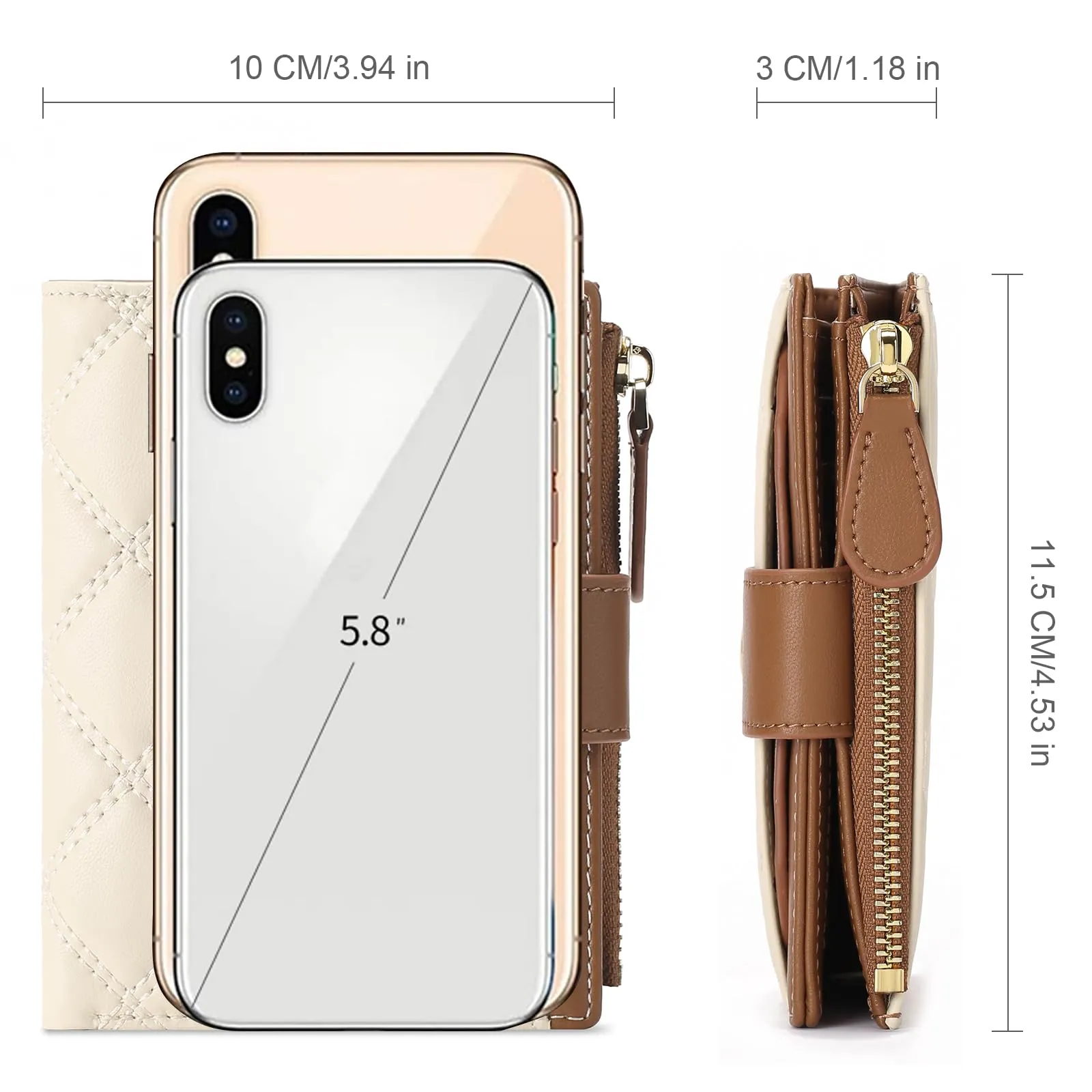 SENDEFN Portafoglio Donna Piccolo, Portafoglio Donna in Pelle Vegana con Blocco RFID, Portamonete con Cerniera e Chiusura a Scatto Scomparti per Carte Multipli - immagine 5