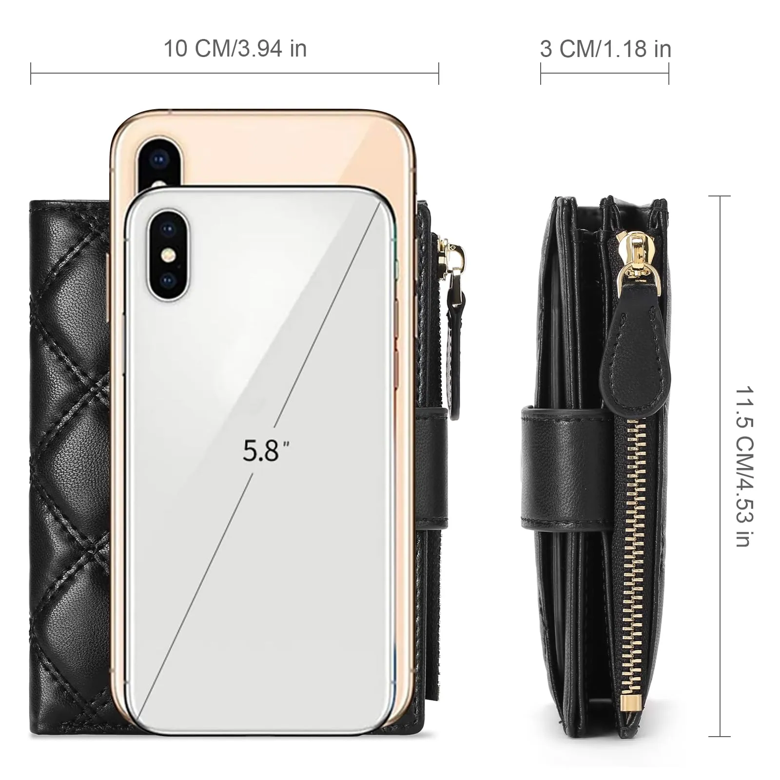 SENDEFN Portafoglio Donna Piccolo, Portafoglio Donna in Pelle Vegana con Blocco RFID, Portamonete con Cerniera e Chiusura a Scatto Scomparti per Carte Multipli - immagine 5