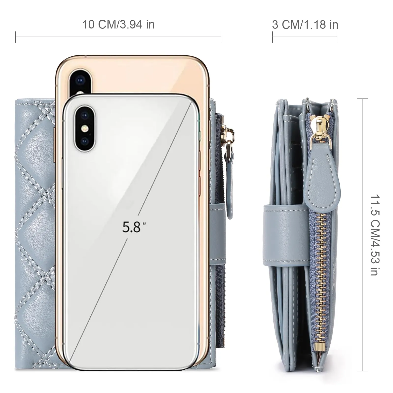 SENDEFN Portafoglio Donna Piccolo, Portafoglio Donna in Pelle Vegana con Blocco RFID, Portamonete con Cerniera e Chiusura a Scatto Scomparti per Carte Multipli - immagine 5