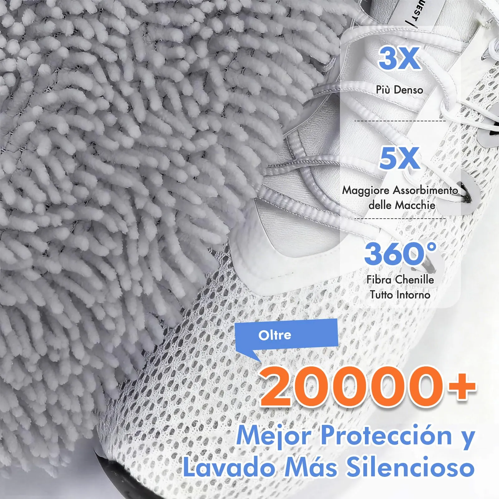 Teletrogy 2 Pezzi Sacchetti per Scarpe Lavanderia Sacchetto Scarpe con Cerniera Nascosta, Pulizia a 360° Tutto Campo, Riutilizzabile e Anti-Deformazione per Sacchetto Scarpe Lavatrice, Grigio - immagine 3