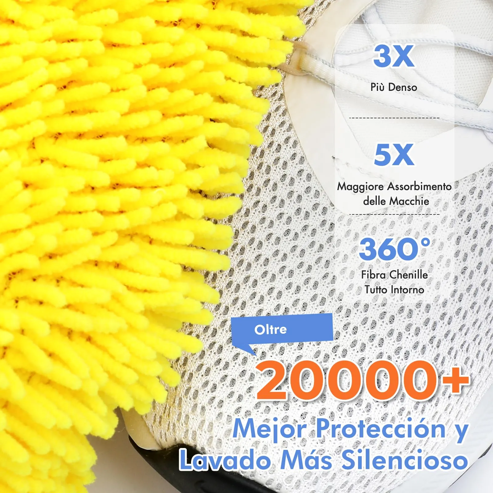 Teletrogy 2 Pezzi Sacchetti per Scarpe Lavanderia Sacchetto Scarpe con Cerniera Nascosta, Pulizia a 360° Tutto Campo, Riutilizzabile e Anti-Deformazione per Sacchetto Scarpe Lavatrice, Giallo - immagine 3