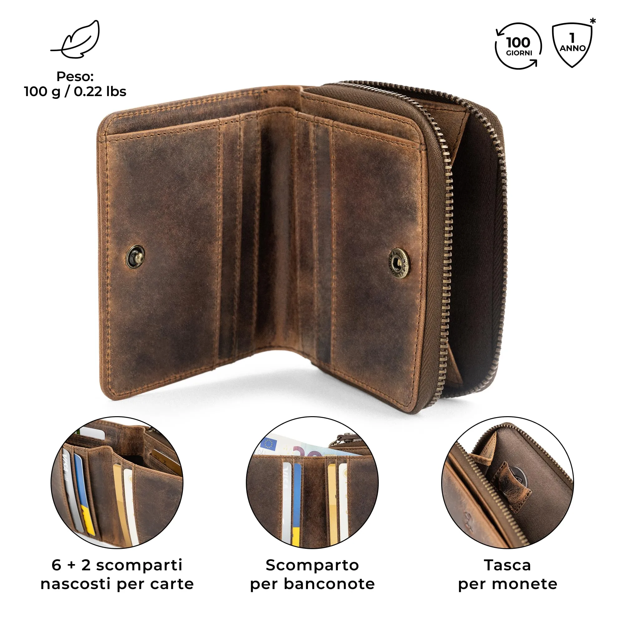 Berliner Bags Portafoglio Sara Donna Piccolo con Portamonete e RFID Pelle - immagine 3