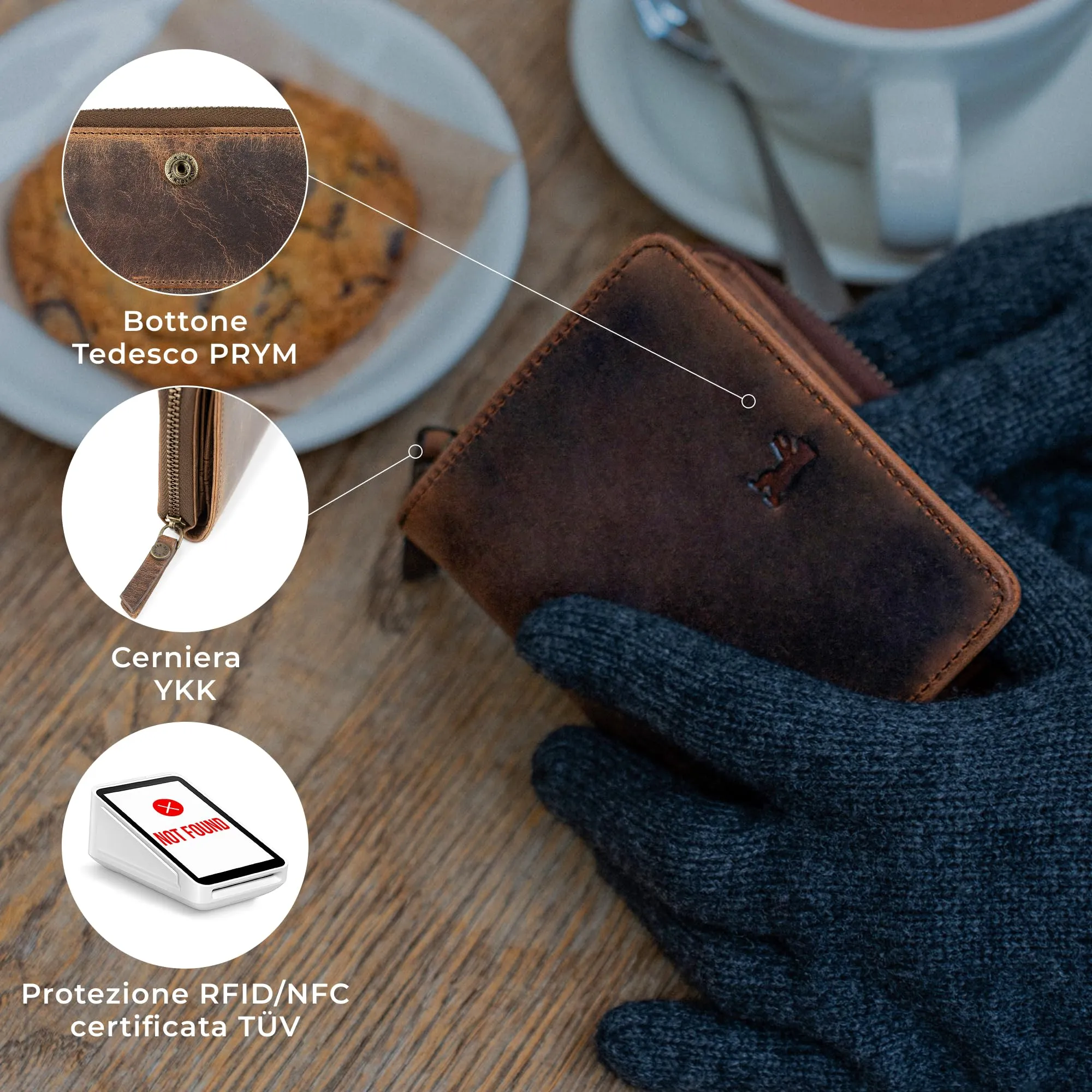 Berliner Bags Portafoglio Sara Donna Piccolo con Portamonete e RFID Pelle - immagine 4