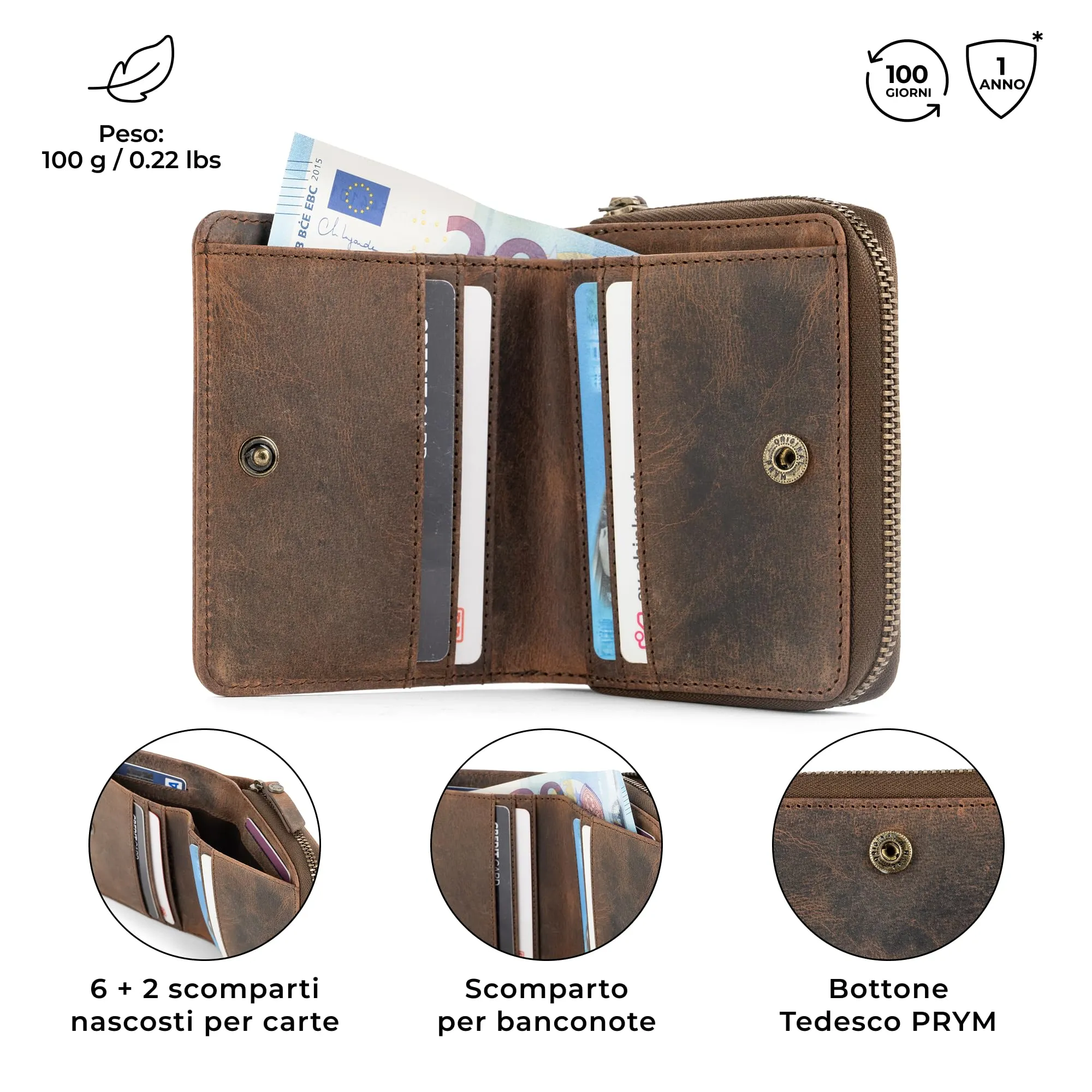 Berliner Bags Portafoglio Sara Donna Piccolo con Portamonete e RFID Pelle - immagine 3