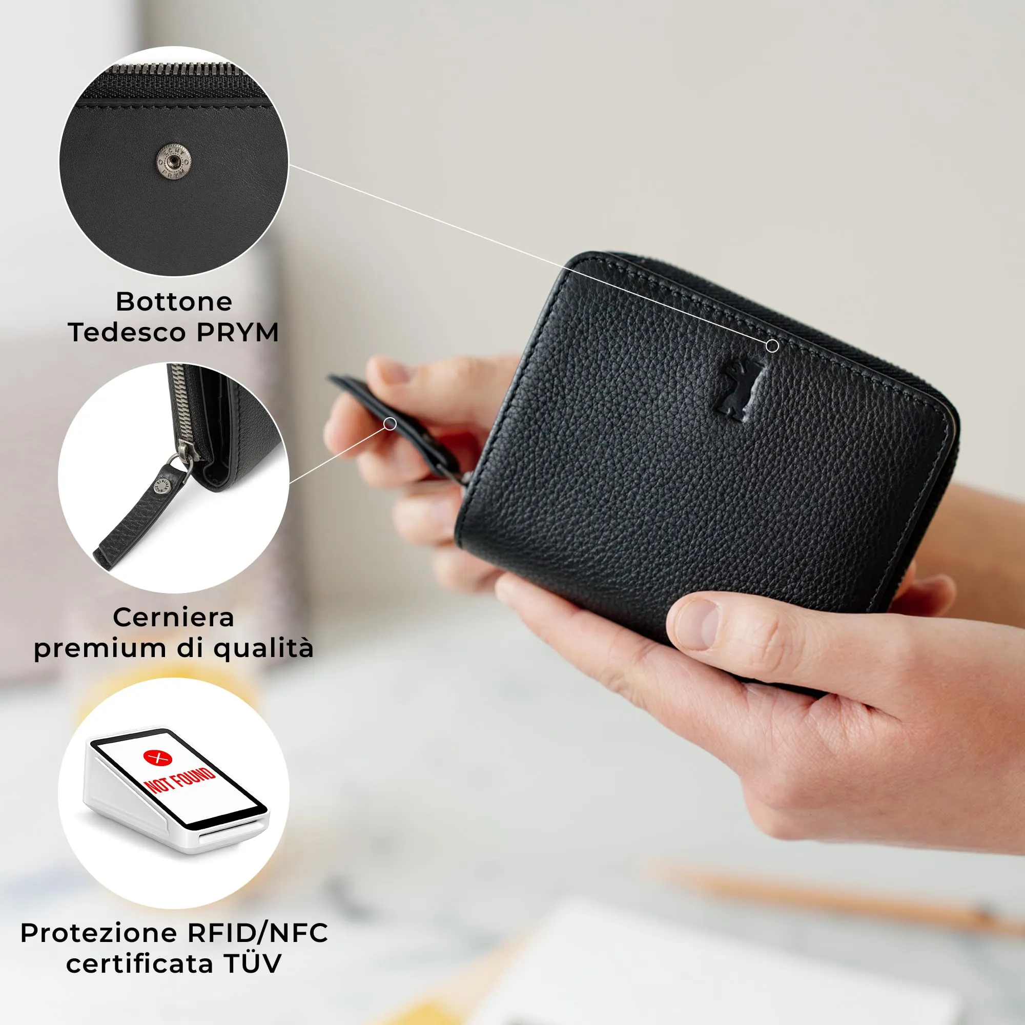 Berliner Bags Portafoglio Sara Donna Piccolo con Portamonete e RFID Pelle - immagine 4