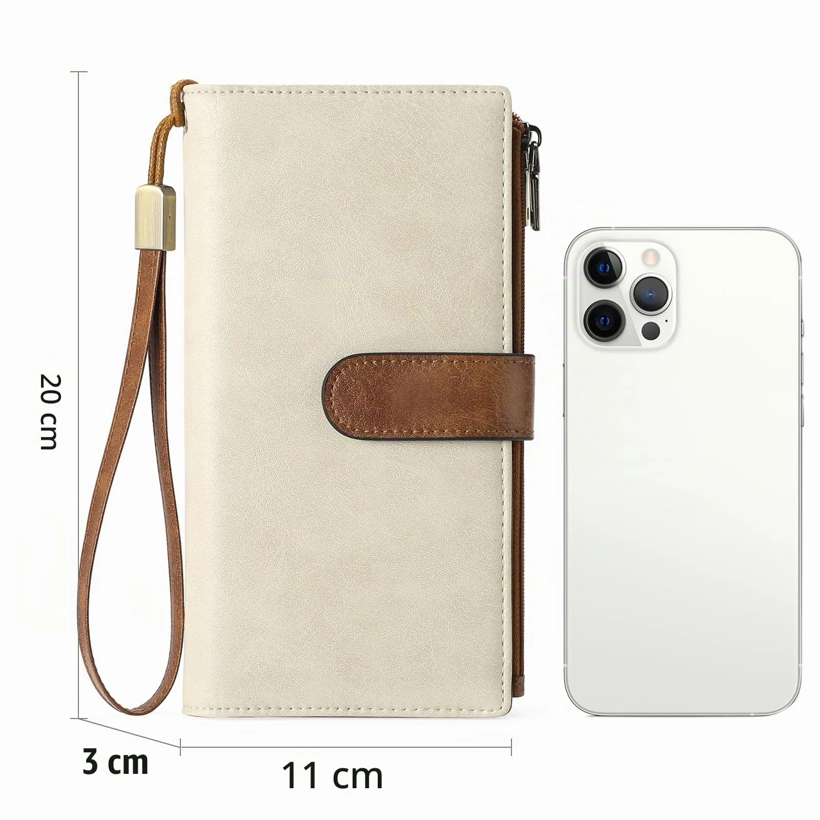 GOIACII Portafoglio Donna Grande Formato Lungo Portafogli Pelle RFID Blocco con Slot per Schede Multiple Portamonete da Polso - immagine 5