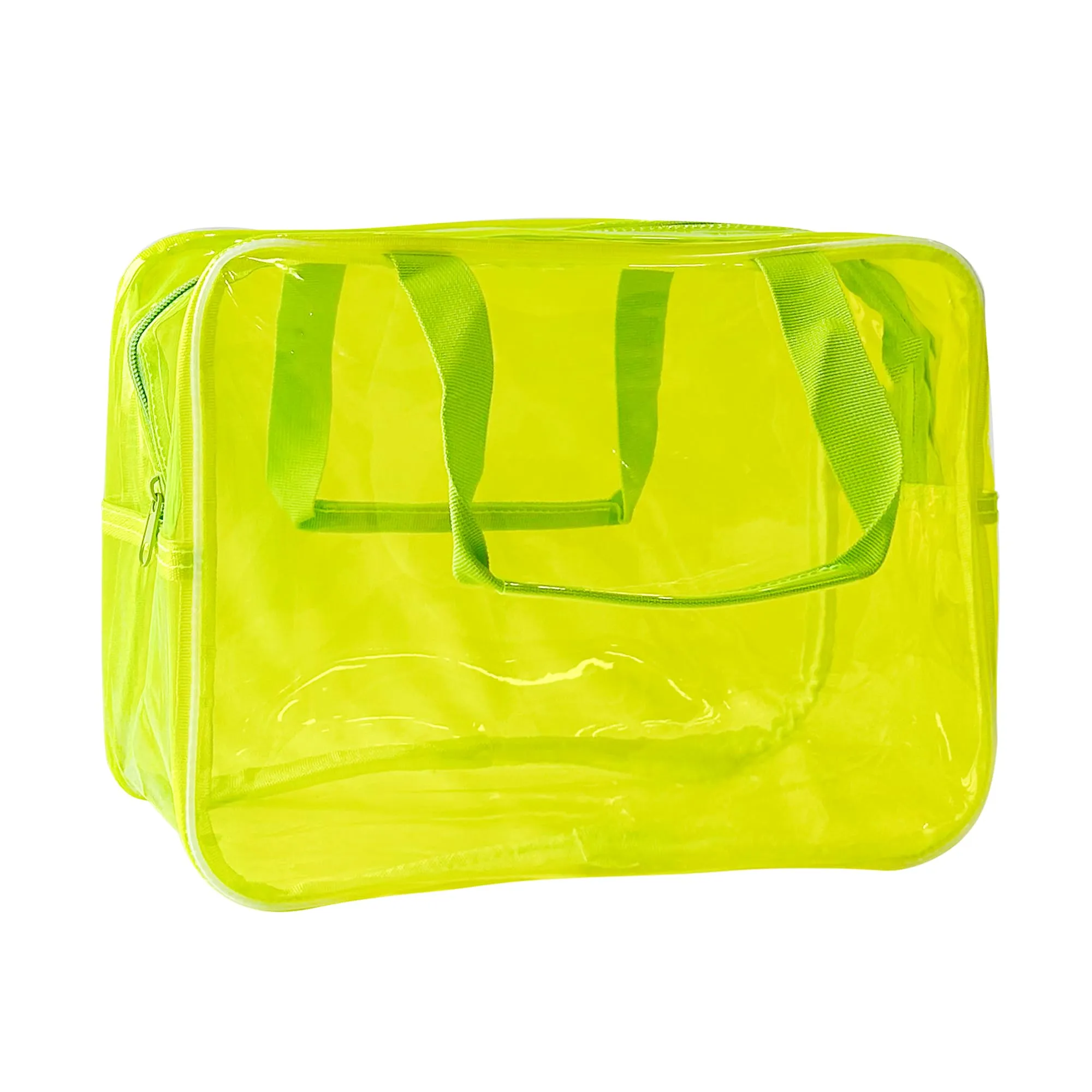 TotePrint Borsa a mano trasparente in vinile impermeabile per trucco, borsa a spalla impermeabile Tote Bag 11.8'' ×5.12'' ×8.26'', giallo., moderno - immagine 1