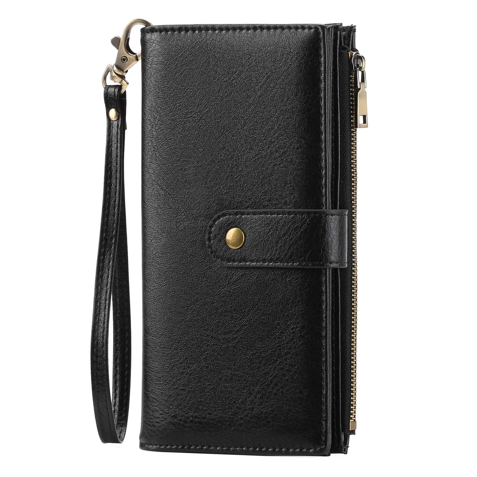 GOIACII Portafoglio Donna in Pelle Blocco RFID Formato Lungo Portafogli Grande Capacità per Carte di Credito con polso - immagine 1