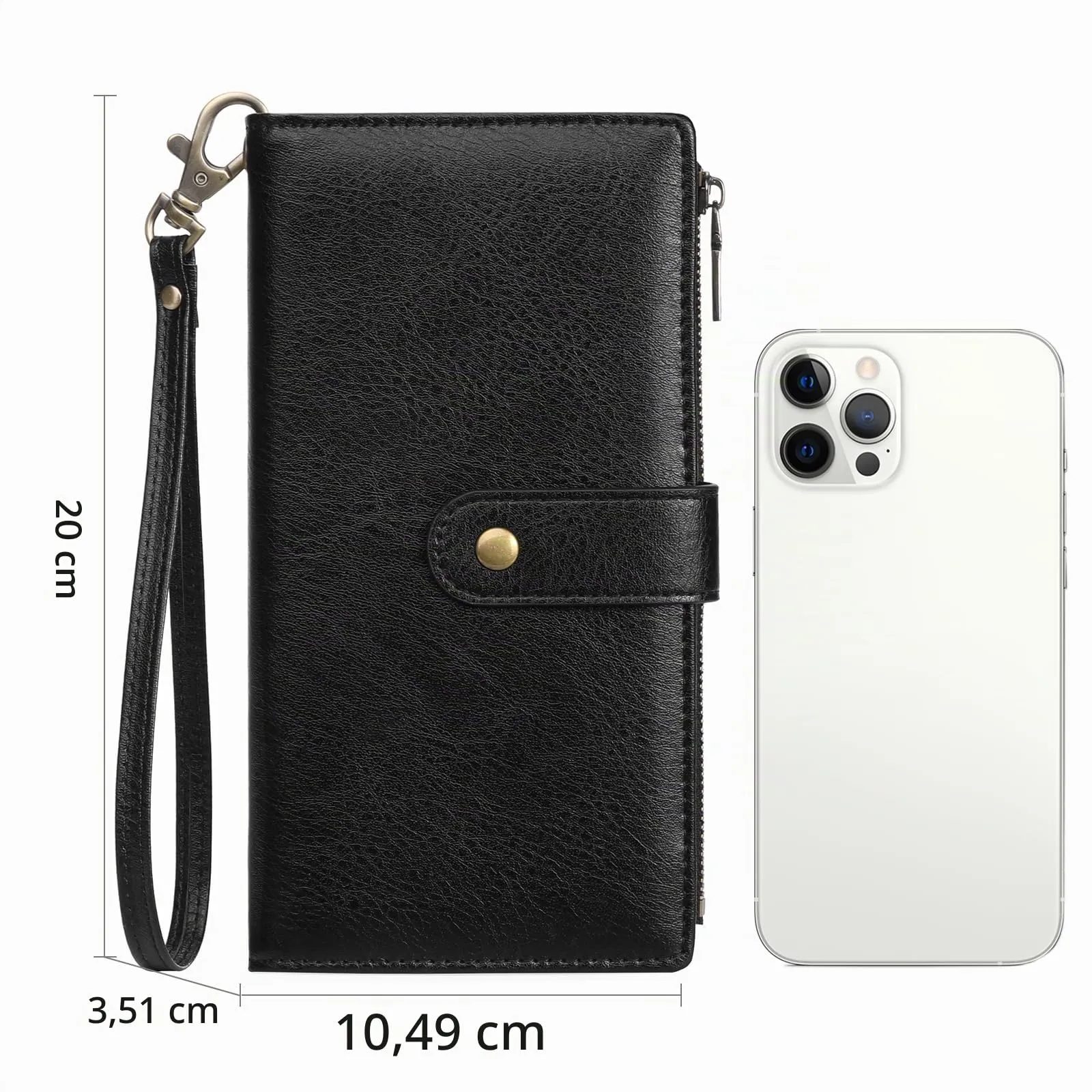 GOIACII Portafoglio Donna in Pelle Blocco RFID Formato Lungo Portafogli Grande Capacità per Carte di Credito con polso - immagine 6