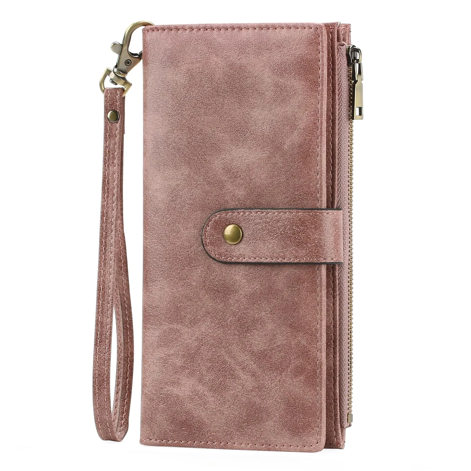 GOIACII Portafoglio Donna in Pelle Blocco RFID Formato Lungo Portafogli Grande Capacità per Carte di Credito con polso - immagine 1