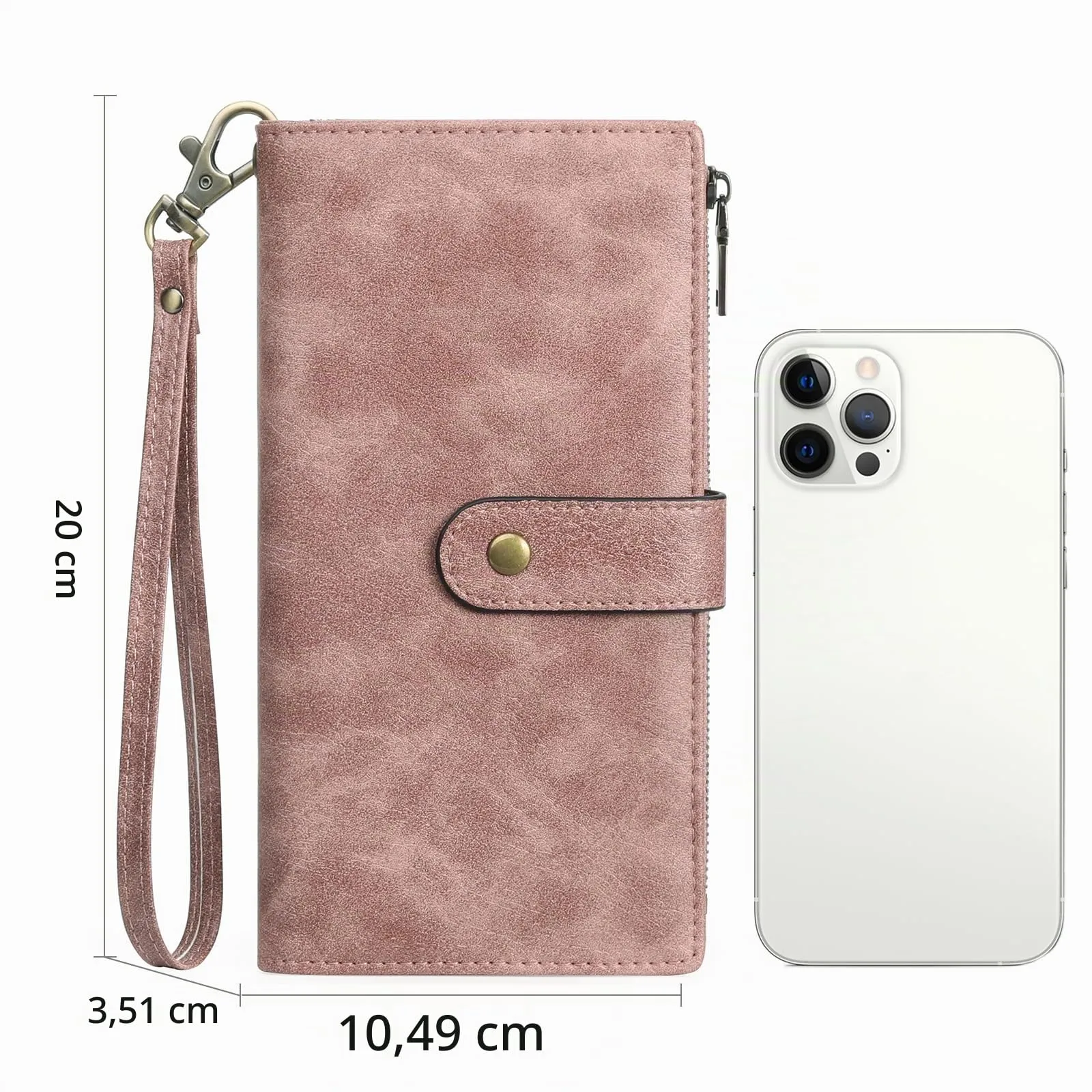 GOIACII Portafoglio Donna in Pelle Blocco RFID Formato Lungo Portafogli Grande Capacità per Carte di Credito con polso - immagine 6