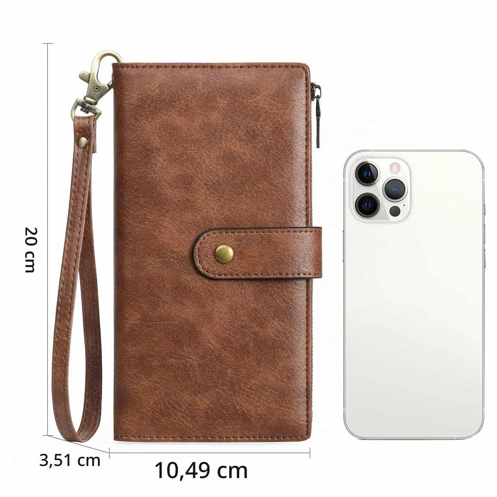 GOIACII Portafoglio Donna in Pelle Blocco RFID Formato Lungo Portafogli Grande Capacità per Carte di Credito con polso - immagine 6