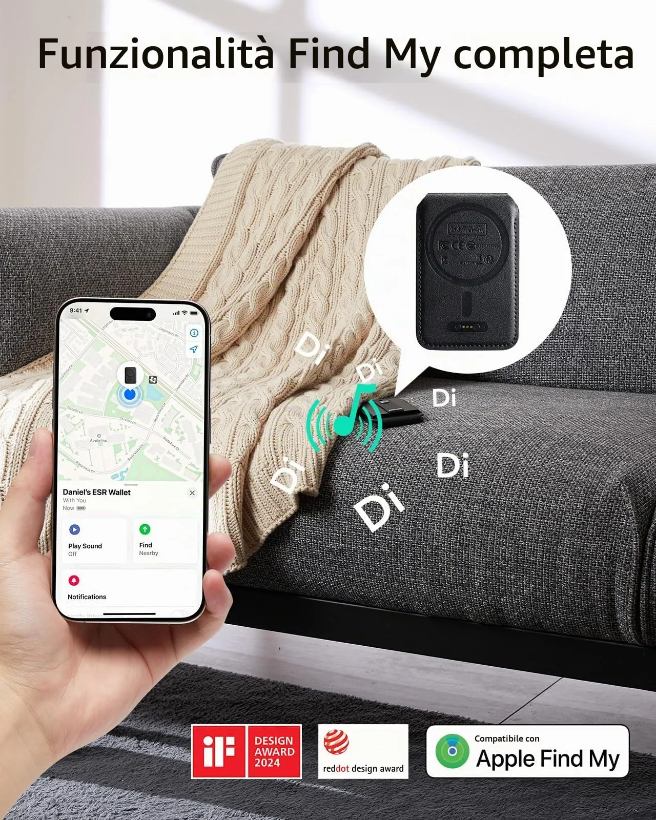 ESR Geo Portafoglio per MagSafe con Funzione Dov'è Find My, Porta 5 Carte - immagine 2