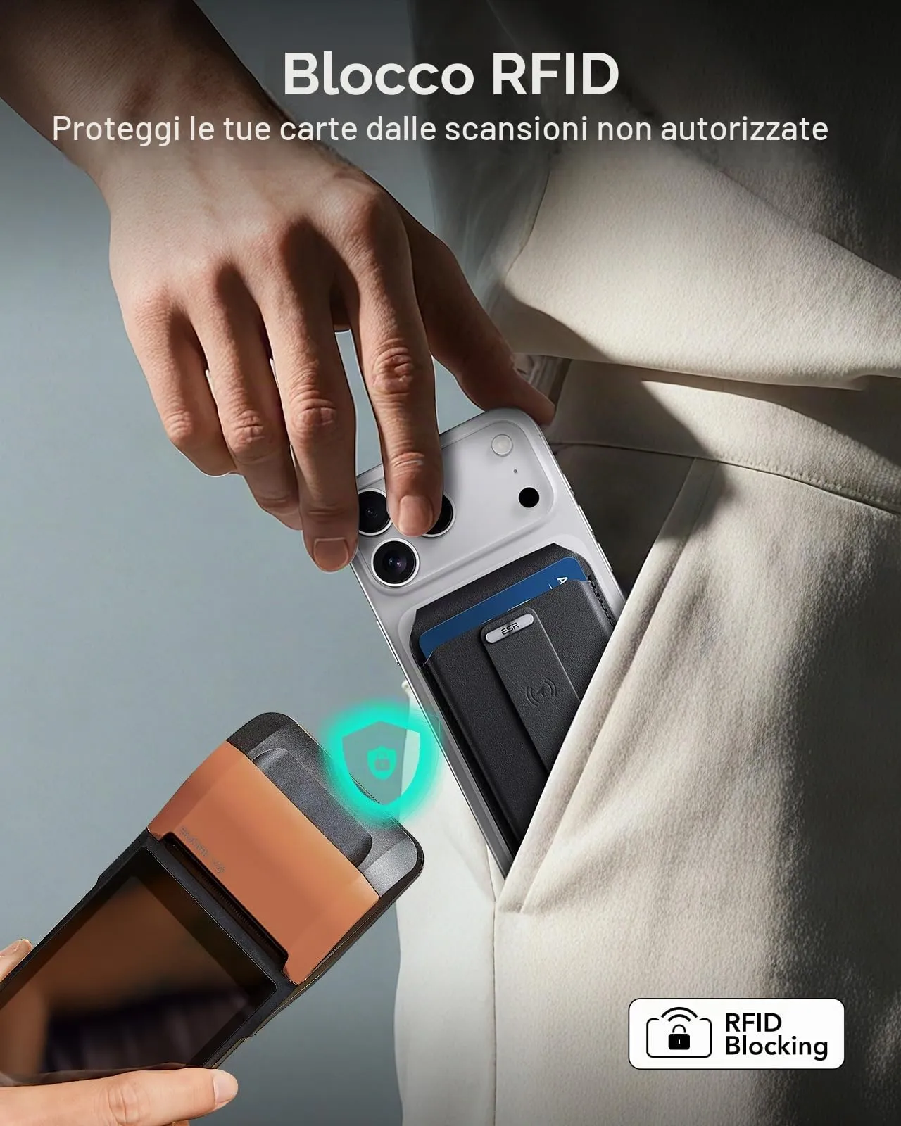 ESR Geo Portafoglio per MagSafe con Funzione Dov'è Find My, Porta 5 Carte - immagine 5