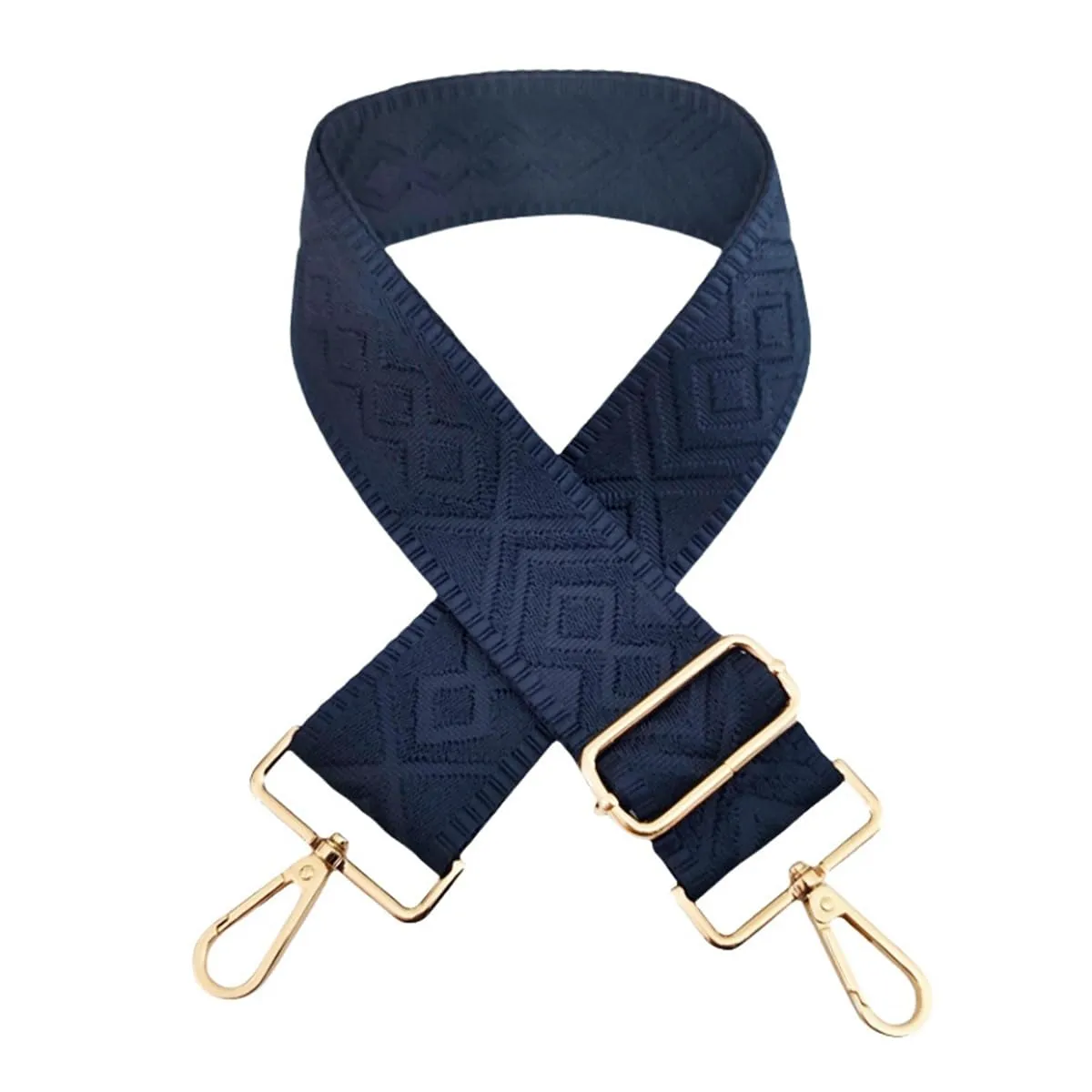 Cinghie Tracolla per Borsa Donna Larga, 5cm Tracolle per Borsa Regolabile con Fibbia Oro per Borsetta, Crossbody in Tela Accessori DIY (Blu Scuro) 10 - immagine 2