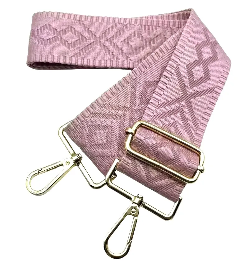 Cinghie Tracolla per Borsa Donna Larga, 5cm Tracolle per Borsa Regolabile con Fibbia Oro per Borsetta, Crossbody in Tela Accessori DIY (Rosa) 4 - immagine 1