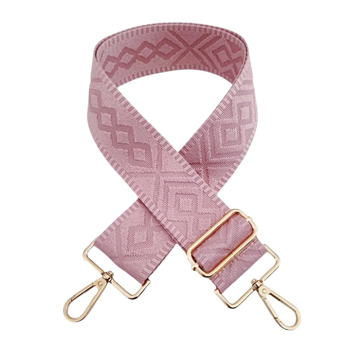 Cinghie Tracolla per Borsa Donna Larga, 5cm Tracolle per Borsa Regolabile con Fibbia Oro per Borsetta, Crossbody in Tela Accessori DIY (Rosa) 4 - immagine 2