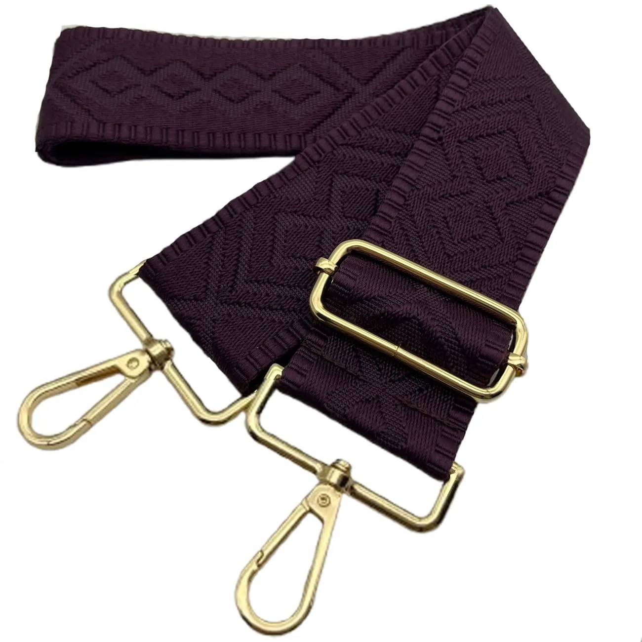 Cinghie Tracolla per Borsa Donna Larga, 5cm Tracolle per Borsa Regolabile con Fibbia Oro per Borsetta, Crossbody in Tela Accessori DIY (Viola Scuro)17 - immagine 1