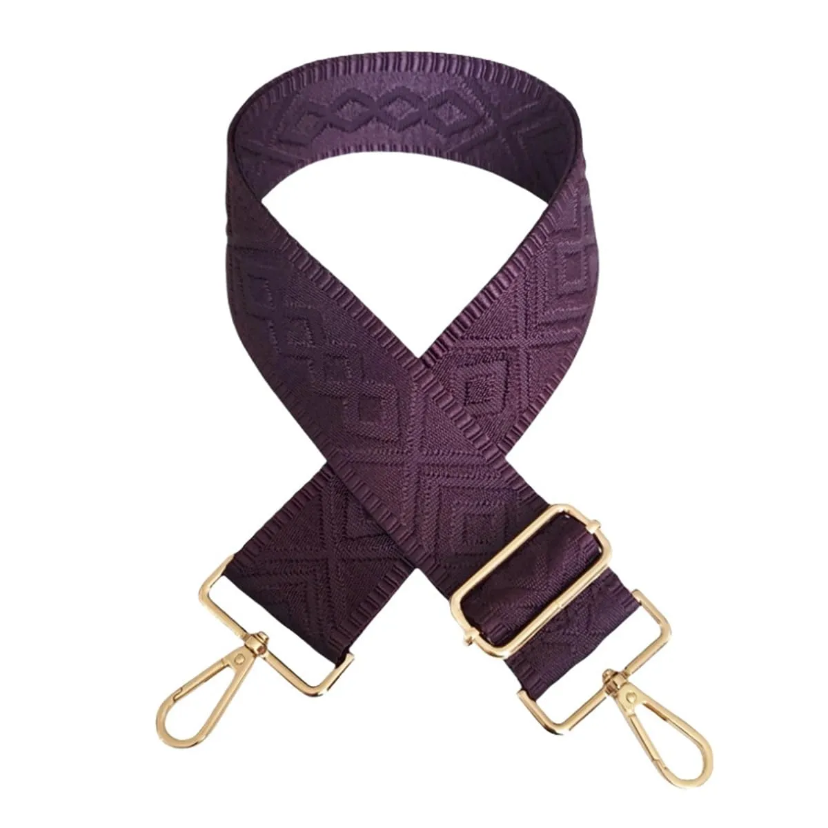Cinghie Tracolla per Borsa Donna Larga, 5cm Tracolle per Borsa Regolabile con Fibbia Oro per Borsetta, Crossbody in Tela Accessori DIY (Viola Scuro)17 - immagine 2