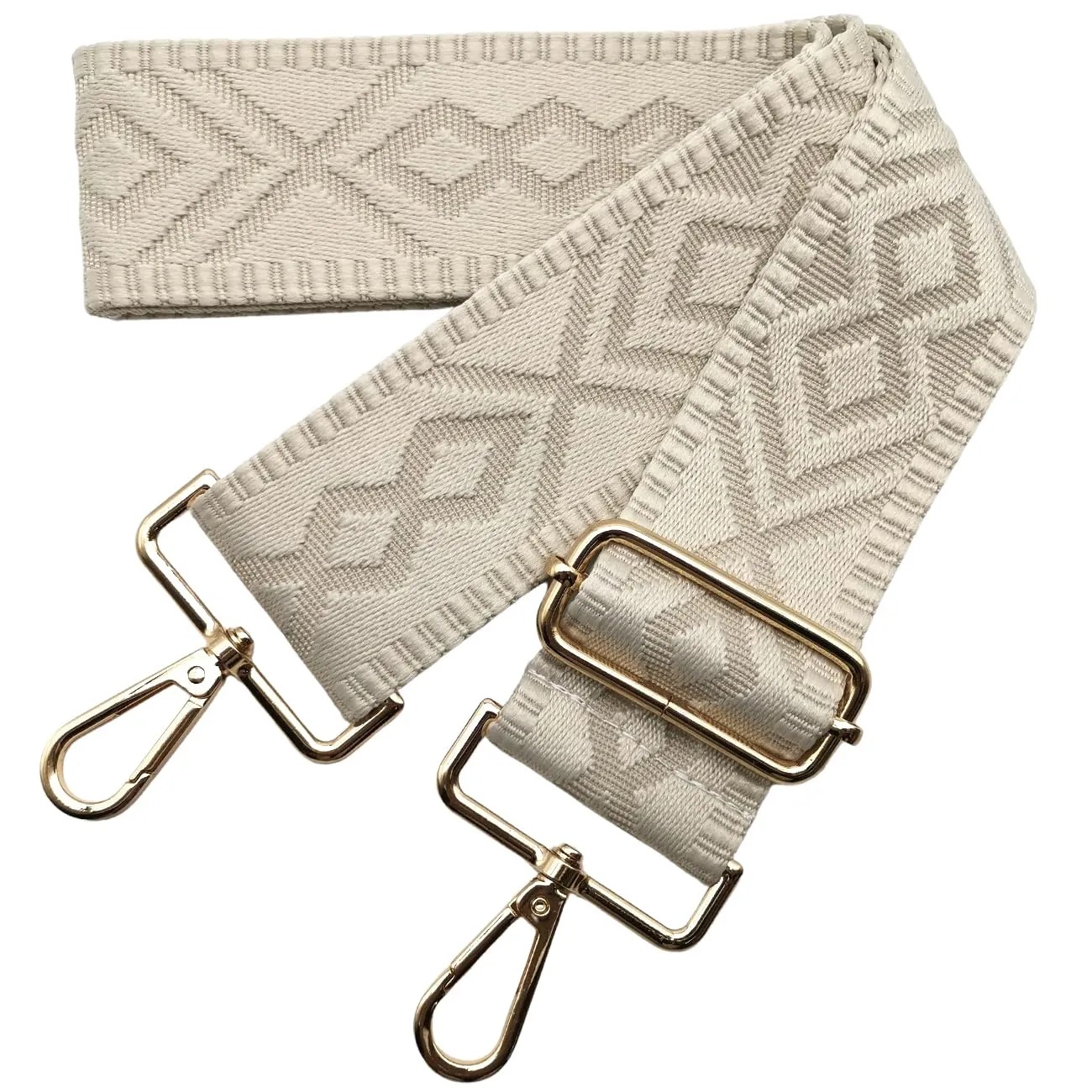 Cinghie Tracolla per Borsa Donna Larga, 5cm Tracolle per Borsa Regolabile con Fibbia Oro per Borsetta, Crossbody in Tela Accessori DIY (Beige) 11 - immagine 1