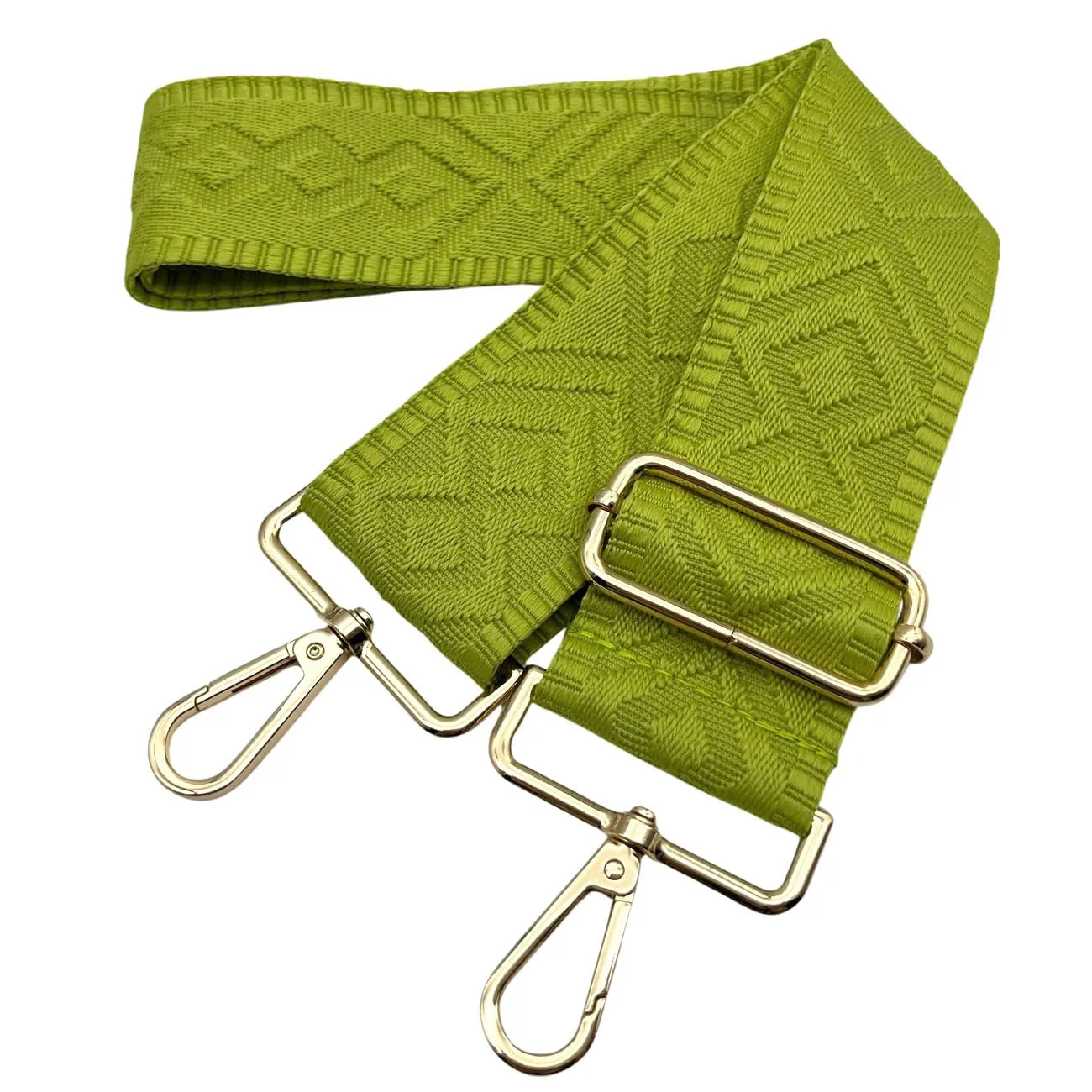 Cinghie Tracolla per Borsa Donna Larga, 5cm Tracolle per Borsa Regolabile con Fibbia Oro per Borsetta, Crossbody in Tela Accessori DIY (Giallo Verde) 13 - immagine 1