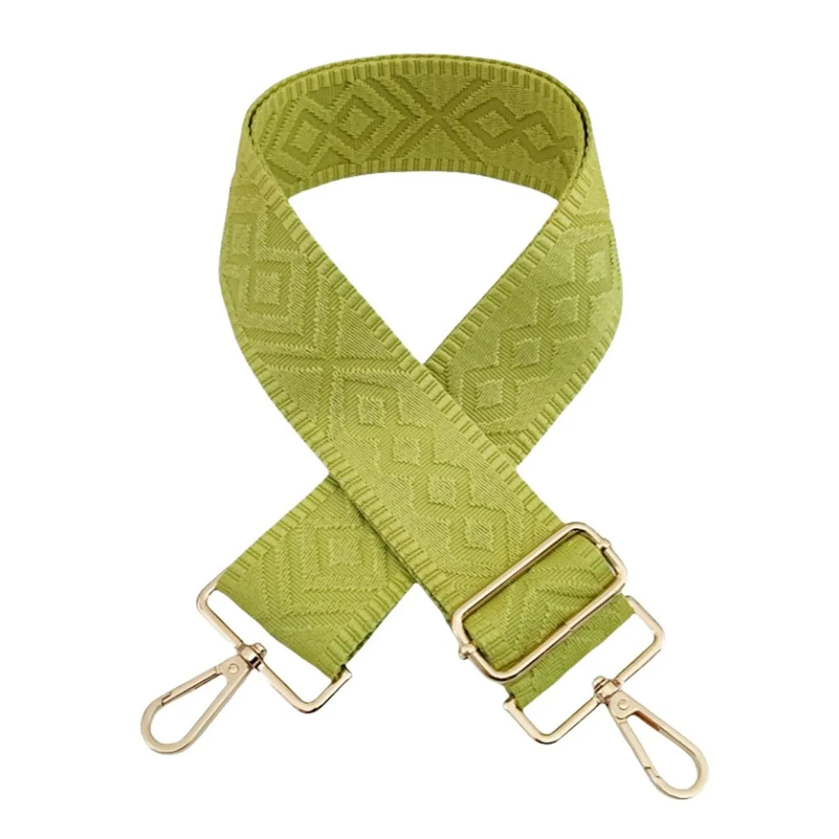Cinghie Tracolla per Borsa Donna Larga, 5cm Tracolle per Borsa Regolabile con Fibbia Oro per Borsetta, Crossbody in Tela Accessori DIY (Giallo Verde) 13 - immagine 2