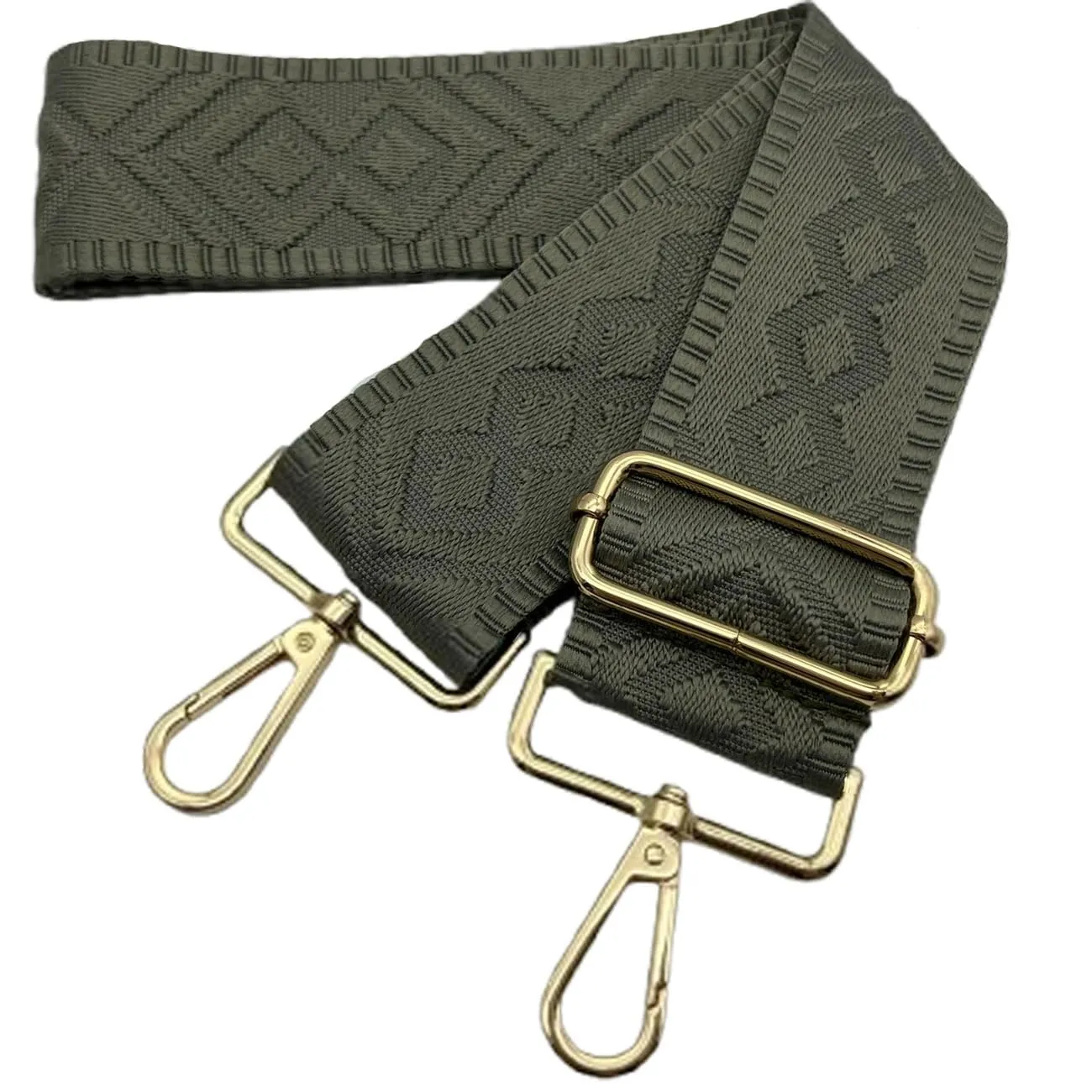 Cinghie Tracolla per Borsa Donna Larga, 5cm Tracolle per Borsa Regolabile con Fibbia Oro per Borsetta, Crossbody in Tela Accessori DIY (Verde Militare Chiaro) 19 - immagine 1