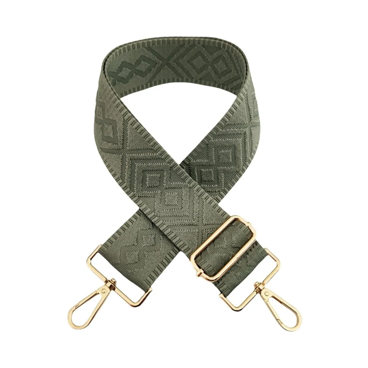 Cinghie Tracolla per Borsa Donna Larga, 5cm Tracolle per Borsa Regolabile con Fibbia Oro per Borsetta, Crossbody in Tela Accessori DIY (Verde Militare Chiaro) 19 - immagine 2