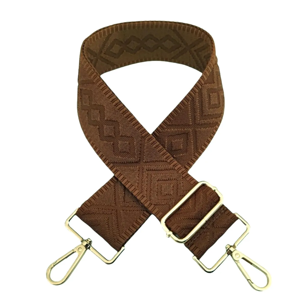 Cinghie Tracolla per Borsa Donna Larga, 5cm Tracolle per Borsa Regolabile con Fibbia Oro per Borsetta, Crossbody in Tela Accessori DIY (Marrone) 2 - immagine 2