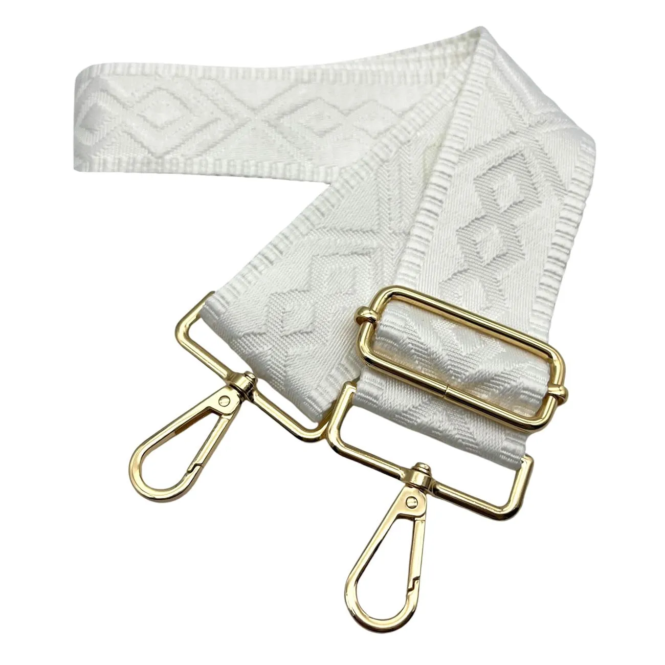 Cinghie Tracolla per Borsa Donna Larga, 5cm Tracolle per Borsa Regolabile con Fibbia Oro per Borsetta, Crossbody in Tela Accessori DIY (Bianco) 3 - immagine 1