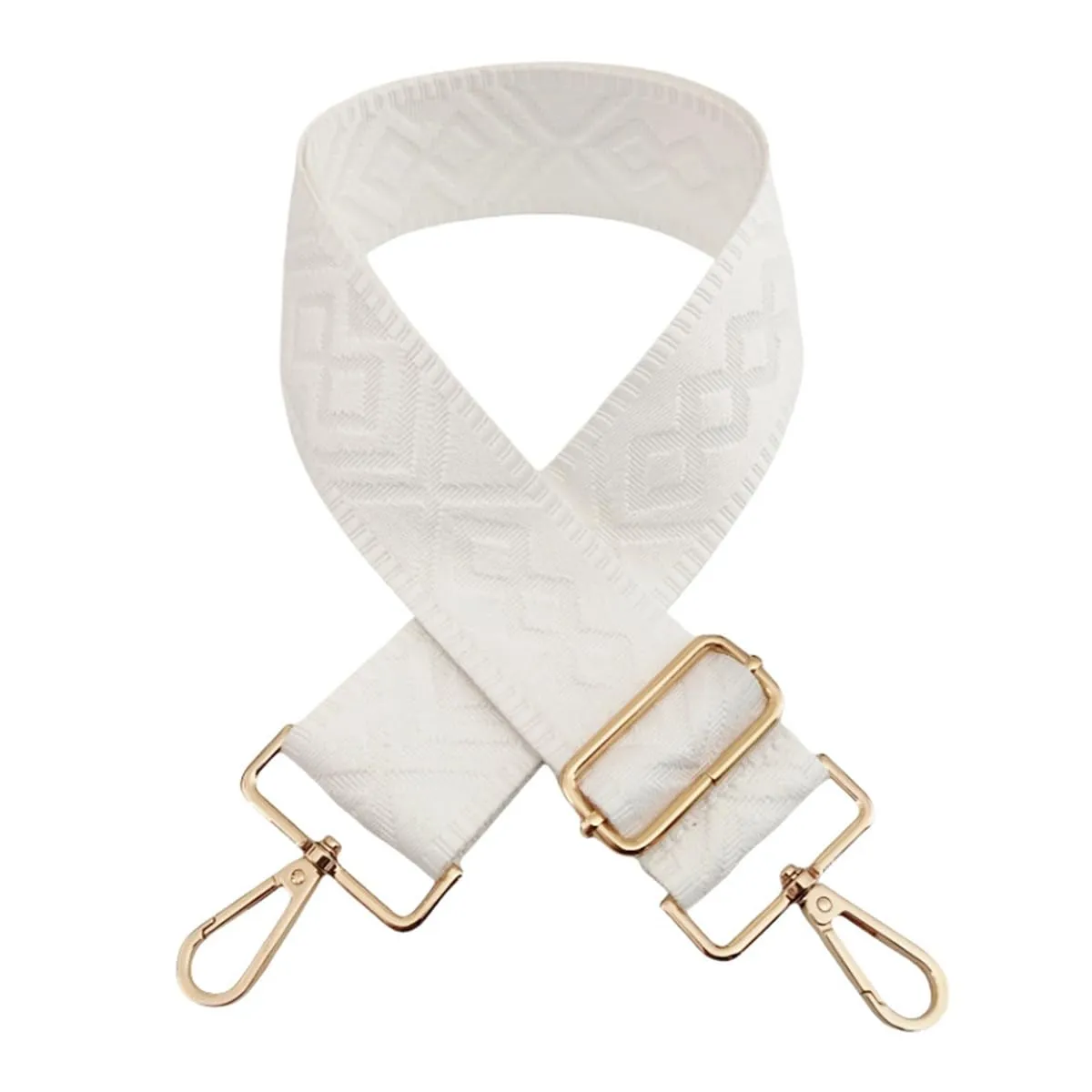 Cinghie Tracolla per Borsa Donna Larga, 5cm Tracolle per Borsa Regolabile con Fibbia Oro per Borsetta, Crossbody in Tela Accessori DIY (Bianco) 3 - immagine 2