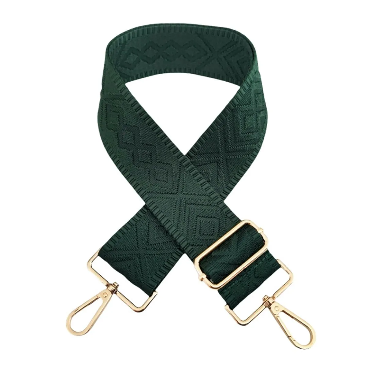 Cinghie Tracolla per Borsa Donna Larga, 5cm Tracolle per Borsa Regolabile con Fibbia Oro per Borsetta, Crossbody in Tela Accessori DIY (Verde Scuro) 7 - immagine 2
