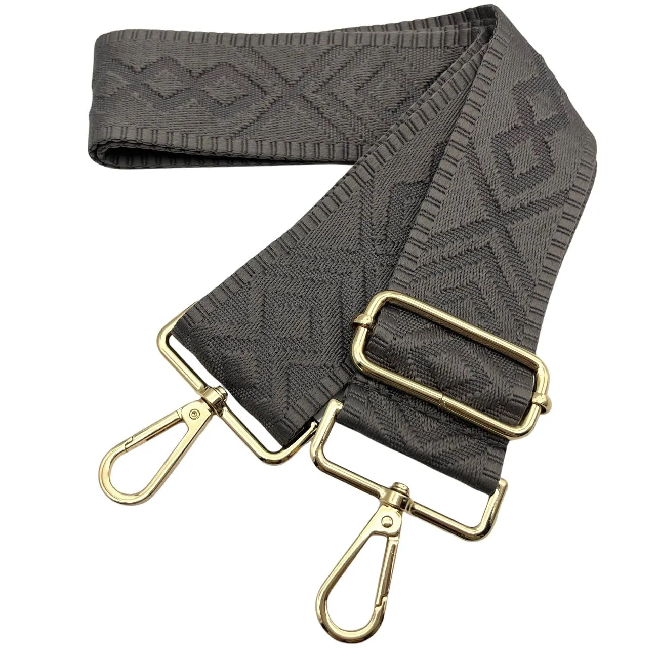 Cinghie Tracolla per Borsa Donna Larga, 5cm Tracolle per Borsa Regolabile con Fibbia Oro per Borsetta, Crossbody in Tela Accessori DIY (Grigio Scuro) 8 - immagine 1