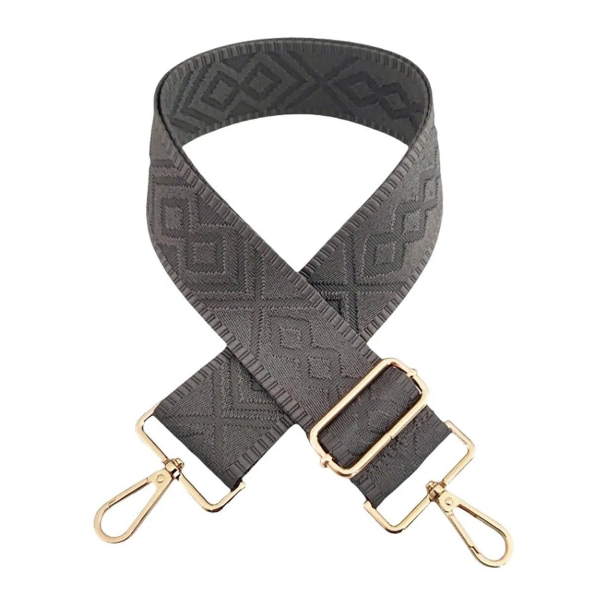 Cinghie Tracolla per Borsa Donna Larga, 5cm Tracolle per Borsa Regolabile con Fibbia Oro per Borsetta, Crossbody in Tela Accessori DIY (Grigio Scuro) 8 - immagine 2