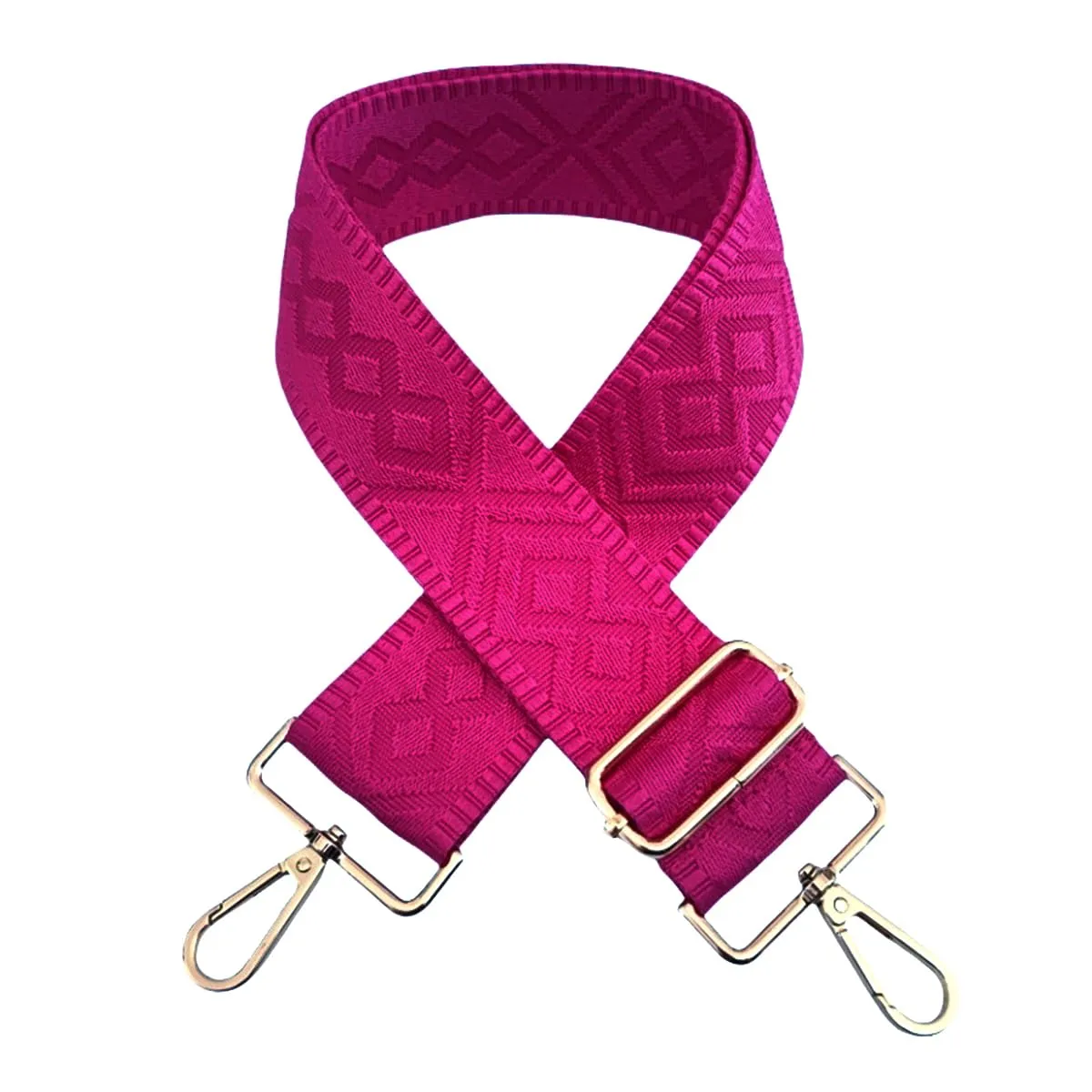Cinghie Tracolla per Borsa Donna Larga, 5cm Tracolle per Borsa Regolabile con Fibbia Oro per Borsetta, Crossbody in Tela Accessori DIY (Rosa Pura) 6 - immagine 2