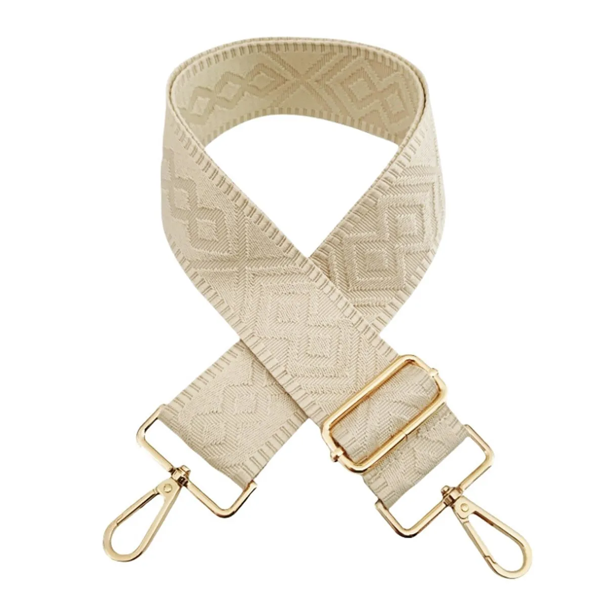 Cinghie Tracolla per Borsa Donna Larga, 5cm Tracolle per Borsa Regolabile con Fibbia Oro per Borsetta, Crossbody in Tela Accessori DIY (Albicocca) 12 - immagine 2