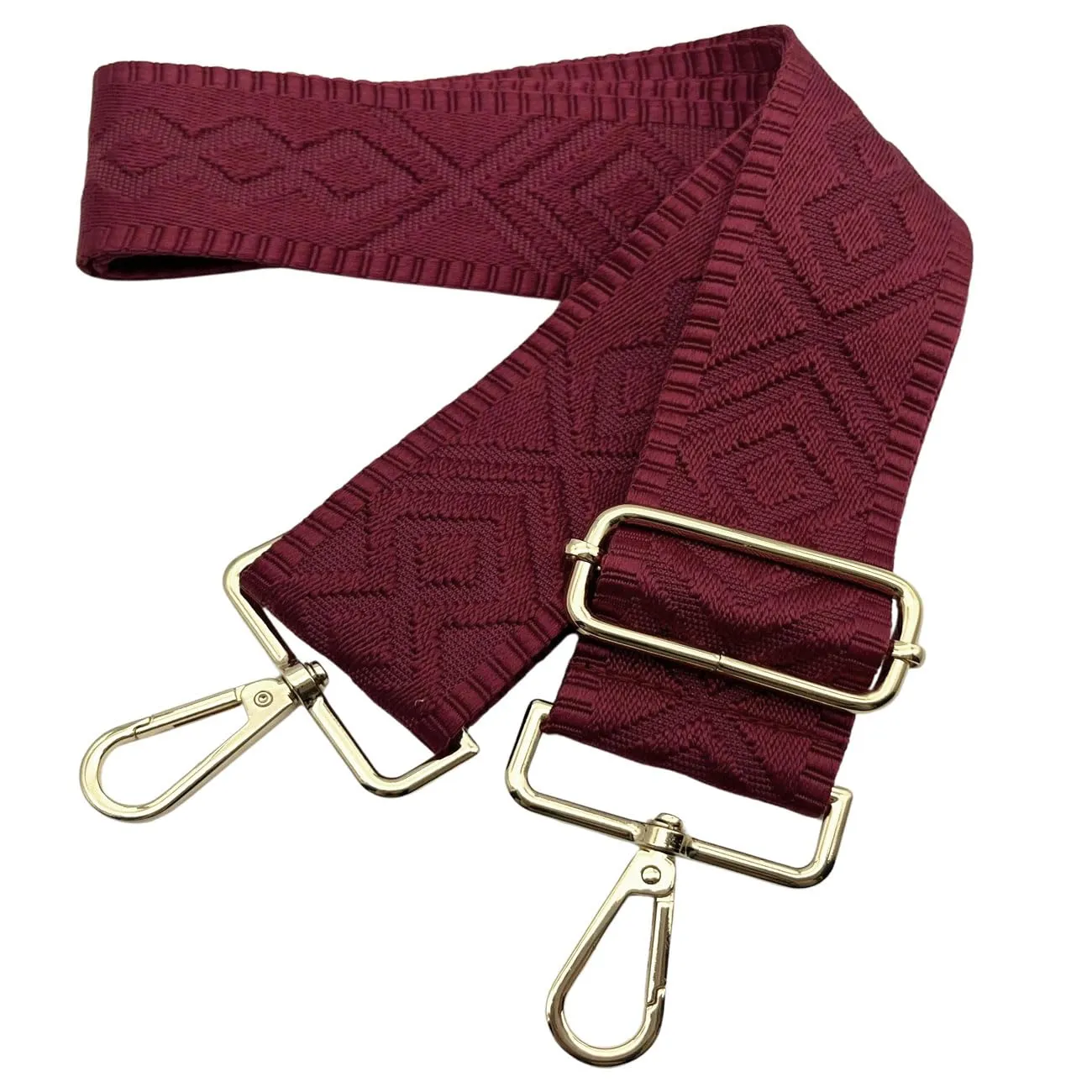 Cinghie Tracolla per Borsa Donna Larga, 5cm Tracolle per Borsa Regolabile con Fibbia Oro per Borsetta, Crossbody in Tela Accessori DIY (Vino Rosso) 16 - immagine 1