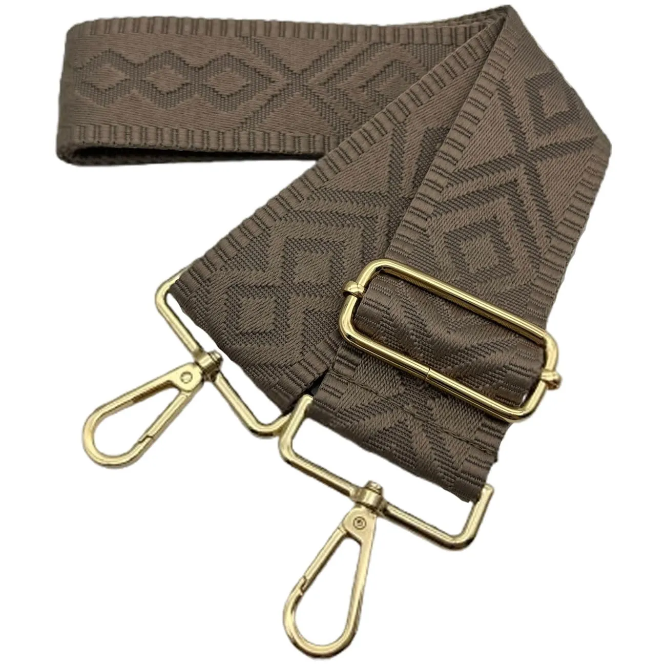Cinghie Tracolla per Borsa Donna Larga, 5cm Tracolle per Borsa Regolabile con Fibbia Oro per Borsetta, Crossbody in Tela Accessori DIY (Cachi) 18 - immagine 1