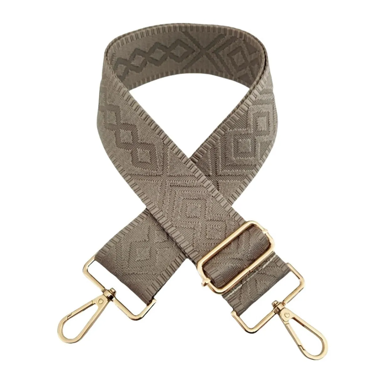 Cinghie Tracolla per Borsa Donna Larga, 5cm Tracolle per Borsa Regolabile con Fibbia Oro per Borsetta, Crossbody in Tela Accessori DIY (Cachi) 18 - immagine 2