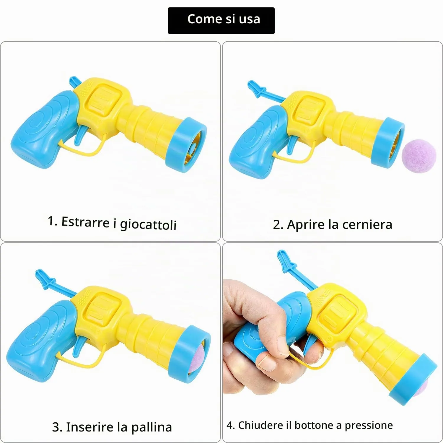 QWORK® Giocattoli interattivo per gatti, lancia palline per gatti con 100 pompon colorati, per addestramento indoor e monitoraggio dei gatti - immagine 3