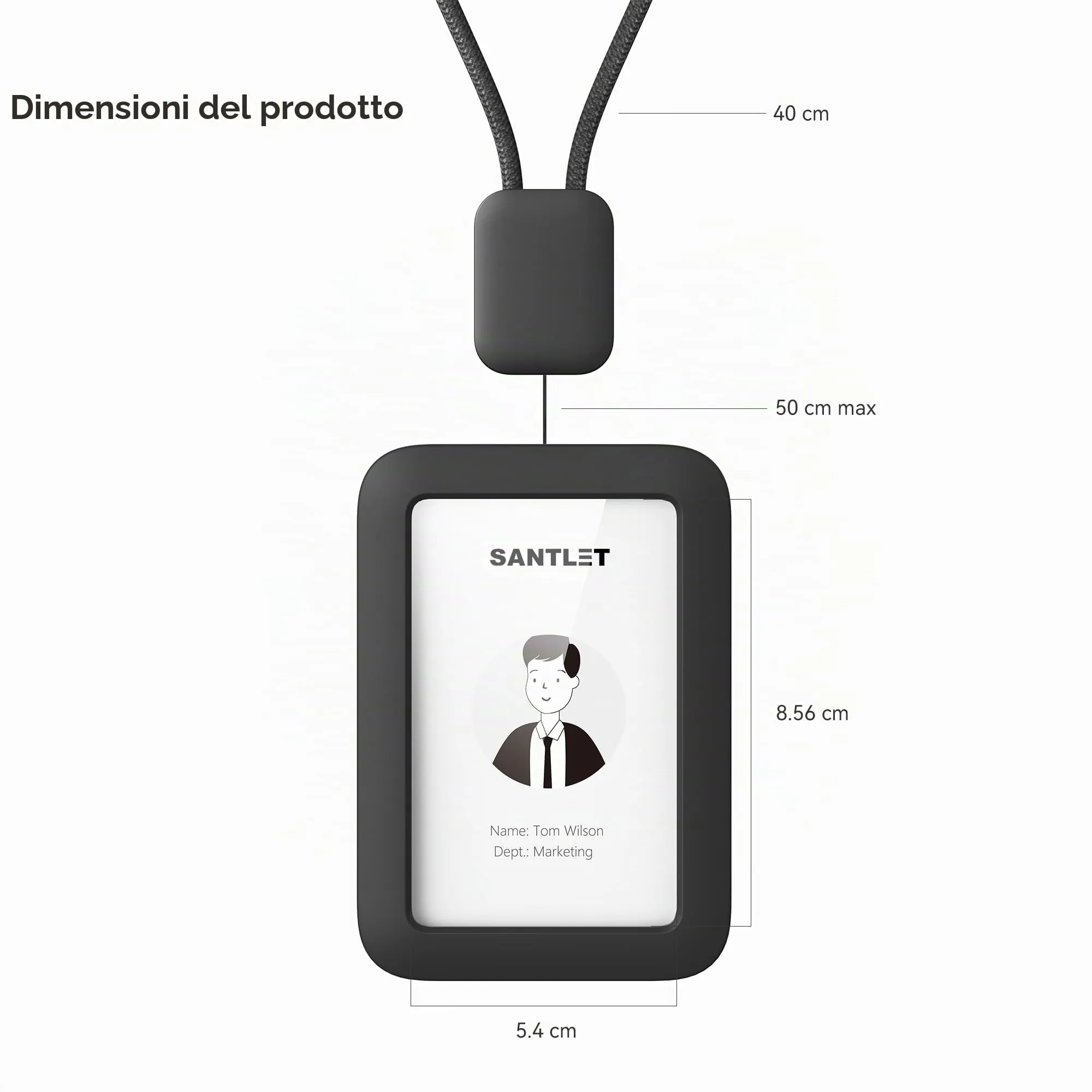 SANTLET Confezione da 2 Cordini per Porta Badge - immagine 2