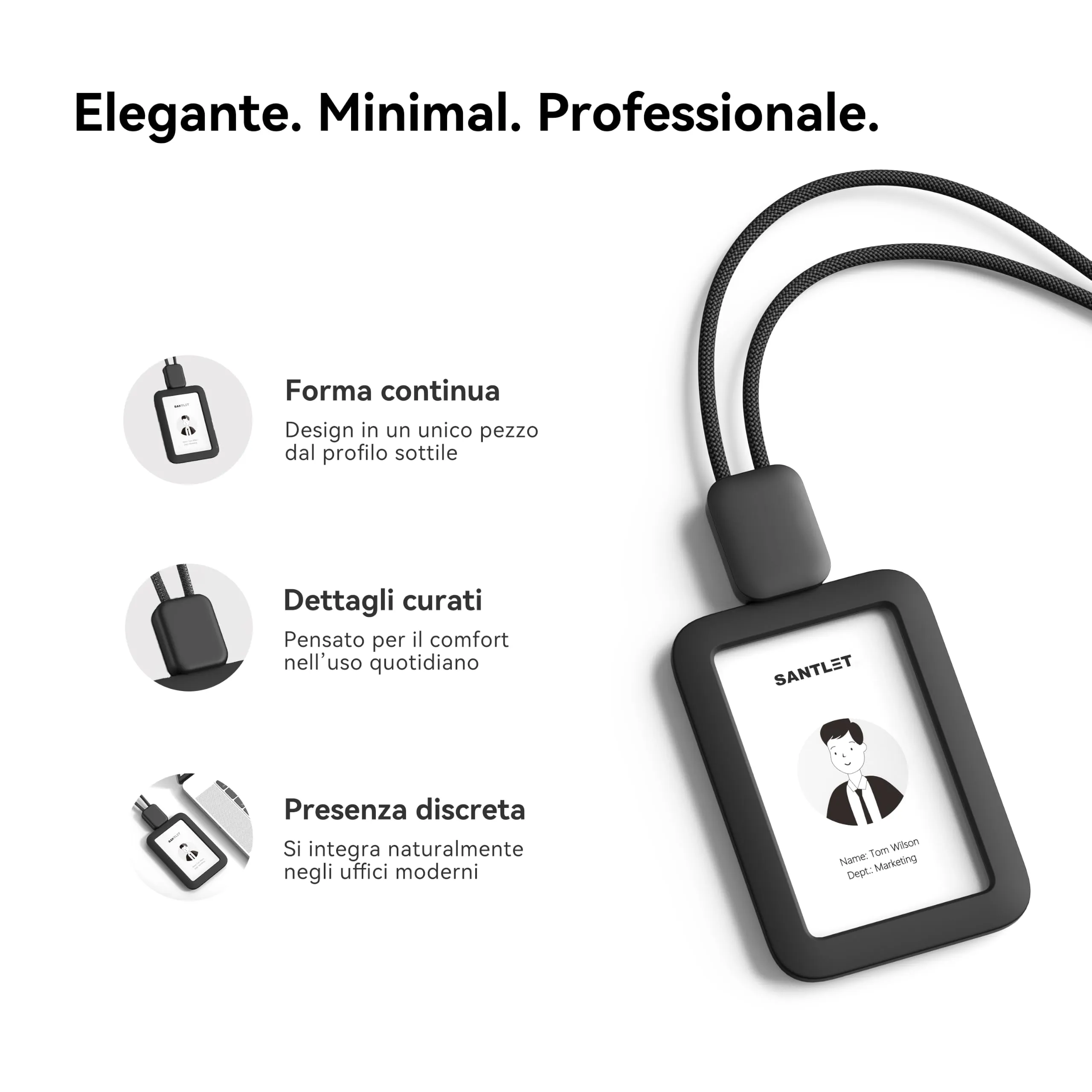 SANTLET Confezione da 2 Cordini per Porta Badge - immagine 3