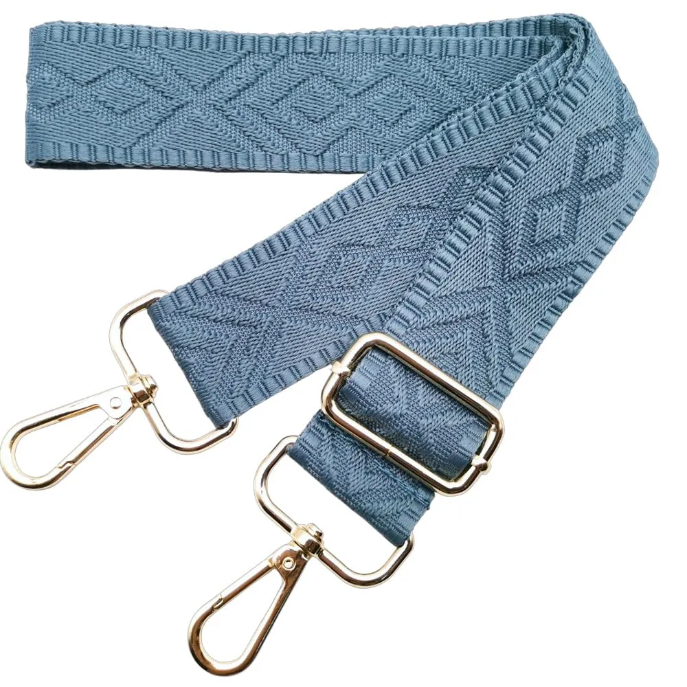 Cinghie Tracolla per Borsa Donna Larga, 3.8cm Tracolle per Borsa Regolabile con Fibbia Oro per Borsetta, Crossbody in Tela Accessori DIY (Blu) 14 - immagine 1
