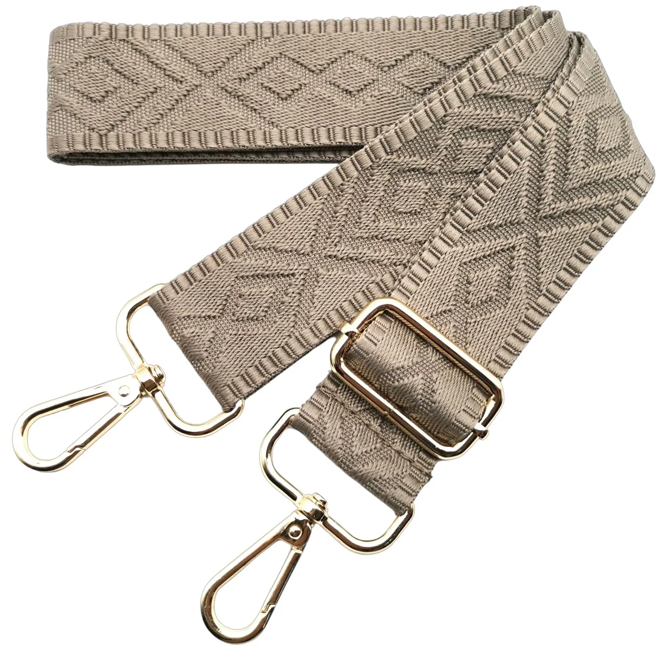 Cinghie Tracolla per Borsa Donna Larga, 3.8cm Tracolle per Borsa Regolabile con Fibbia Oro per Borsetta, Crossbody in Tela Accessori DIY (Cachi) 17 - immagine 1