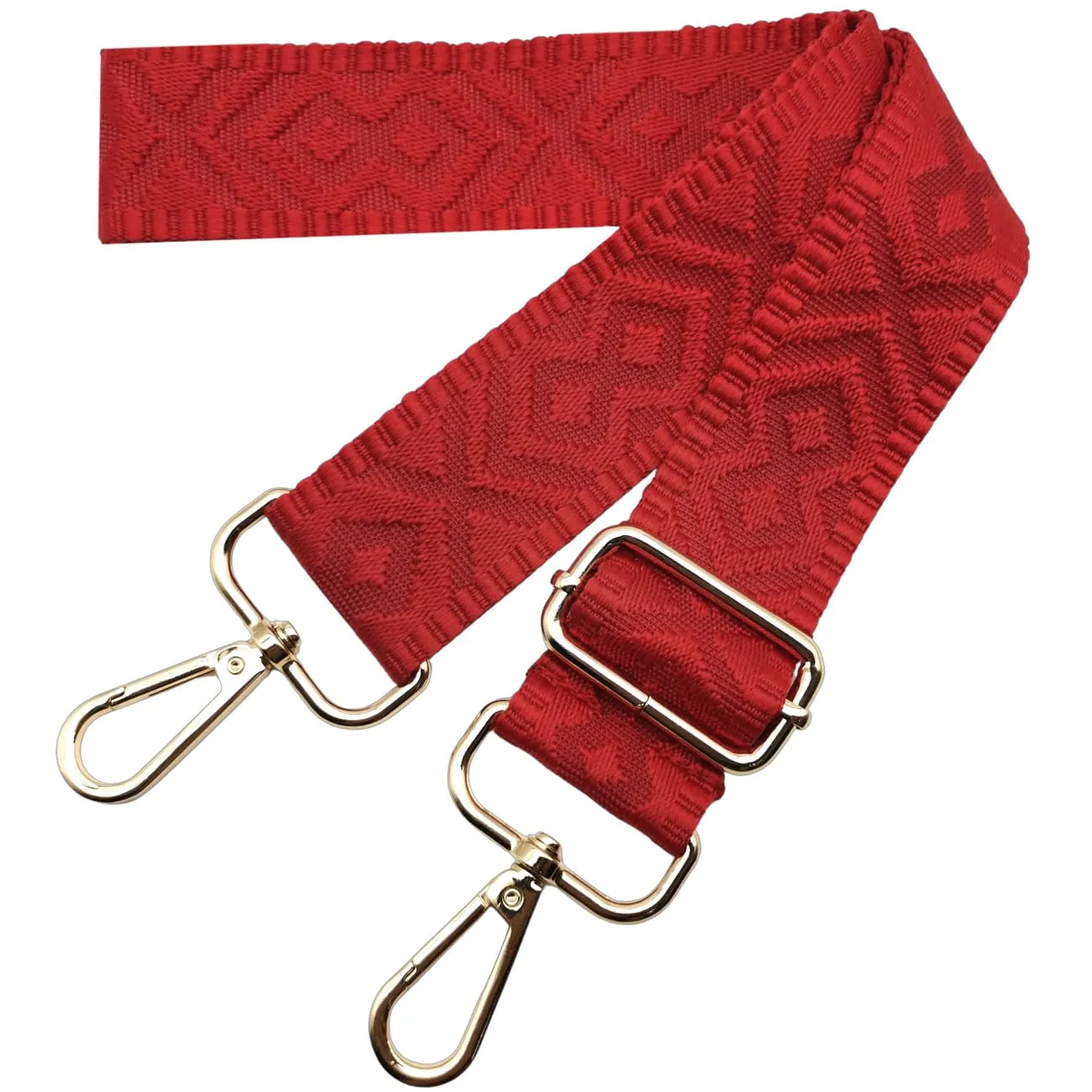 Cinghie Tracolla per Borsa Donna Larga, 3.8cm Tracolle per Borsa Regolabile con Fibbia Oro per Borsetta, Crossbody in Tela Accessori DIY (Rosso)27 - immagine 1