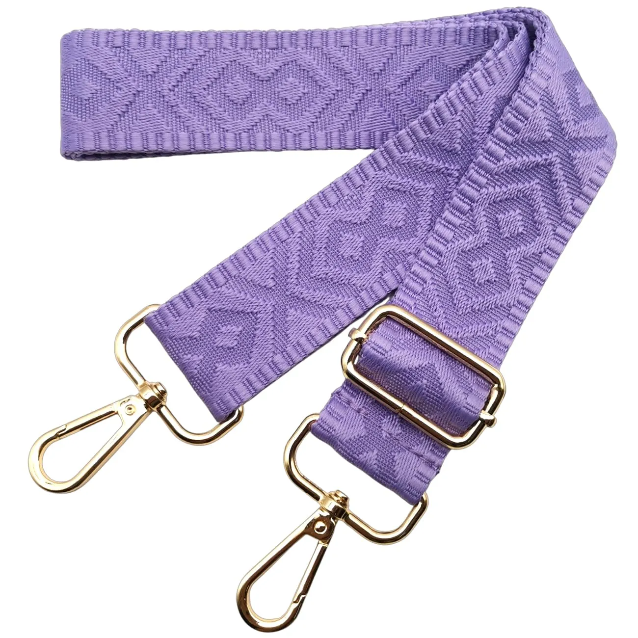 Cinghie Tracolla per Borsa Donna Larga, 3.8cm Tracolle per Borsa Regolabile con Fibbia Oro per Borsetta, Crossbody in Tela Accessori DIY (Viola)26 - immagine 1