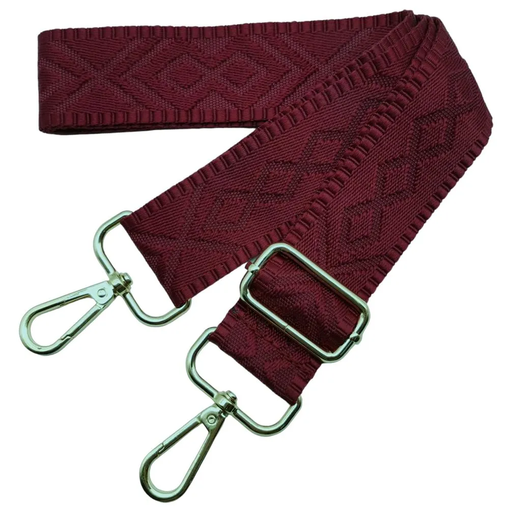 Cinghie Tracolla per Borsa Donna Larga, 3.8cm Tracolle per Borsa Regolabile con Fibbia Oro per Borsetta, Crossbody in Tela Accessori DIY (Vino Rosso) 15 - immagine 1